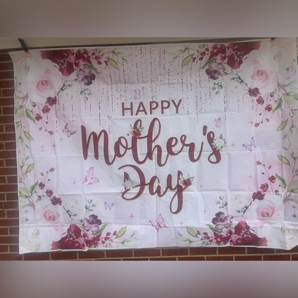 Mother’s Day with Roses Backdrop # 2, 5 x7, red,pink and gold,Celebrate all Mom